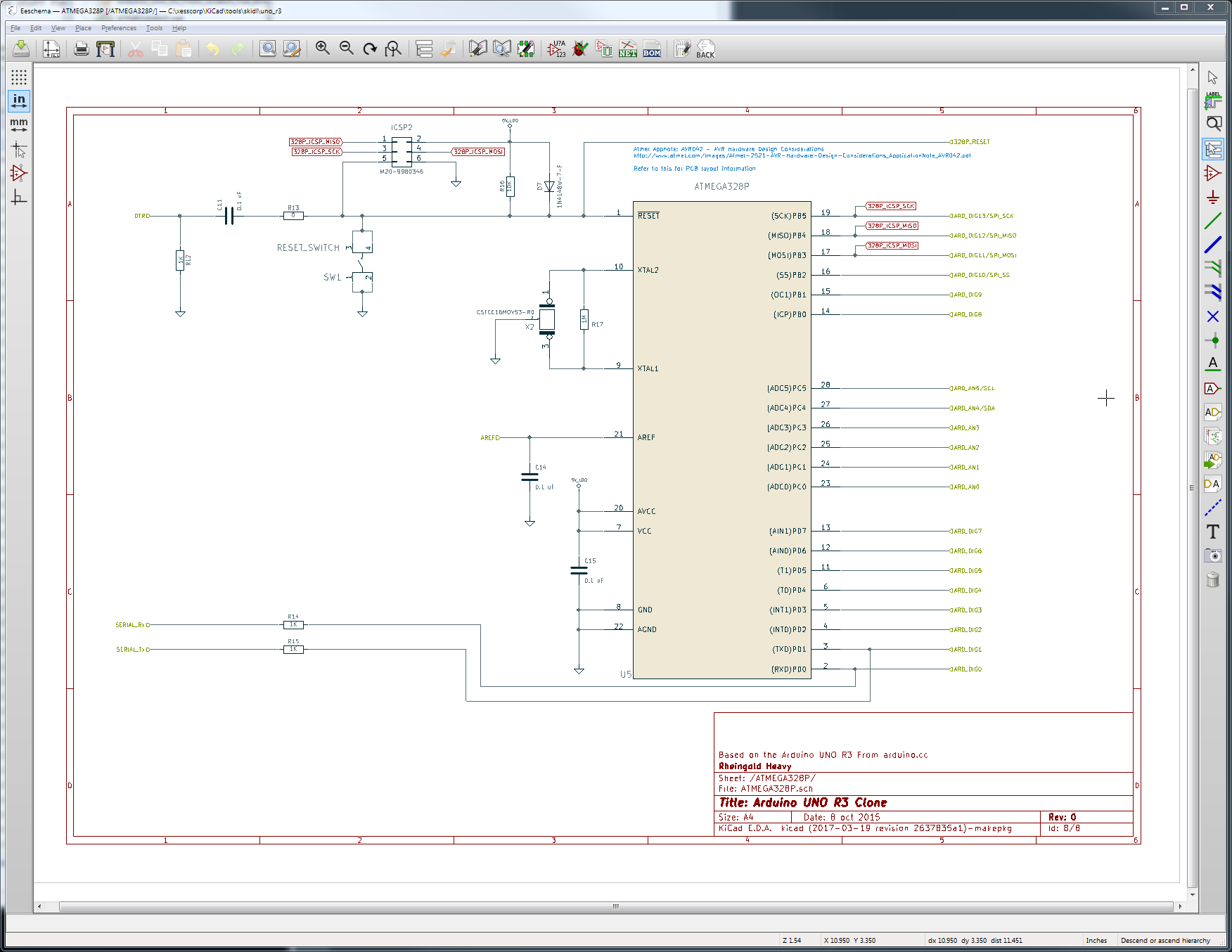 A page of the Arduino schematic.