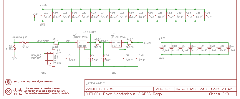 Schematic with bypass capacitors.