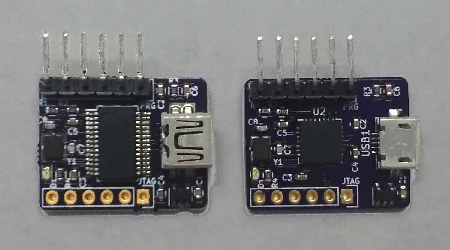 Old and new USB-to-JTAG boards.