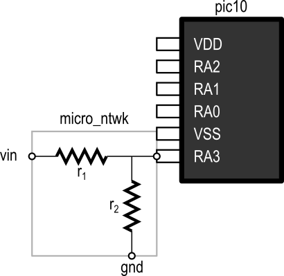 Voltage-Divider Network for Microcontroller