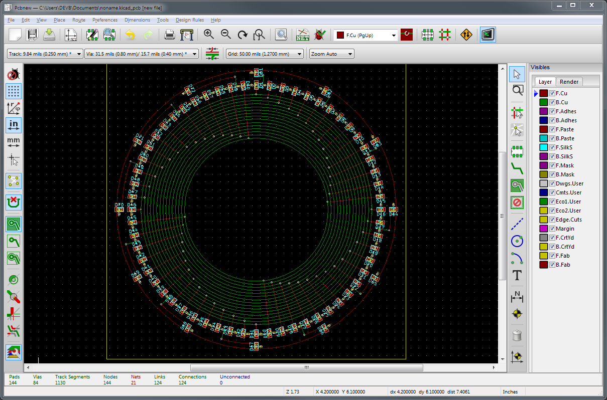 LEDs rearranged into a clock face.